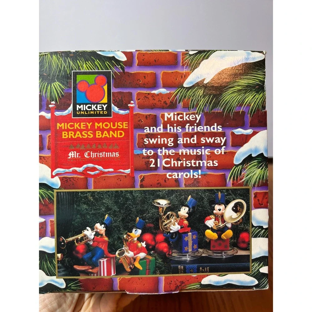 1995 Mr Christmas Mickey Mouse Brass Band Disney Animated Complete Box Works